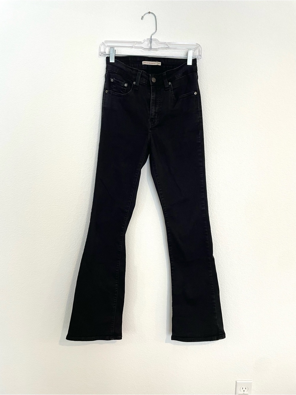 Levi's 725 High Rise Bootcut Black Flare Jeans 27 x 32